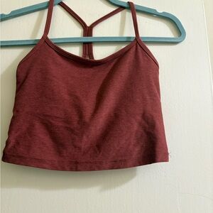 Gently Used Beyond Yoga Slim Racerback Cropped Tank in Rust Spacedye